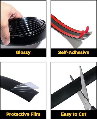 ESEWALAS 16Ft Self Adhesive PVC Car Decal Sticker,Automotive Edge Lip Protect Sticker,Car Exterior and Interior Molding Trim,Scratchproof Tape,Decorative Strip (1inch) in Saudi Arabia
