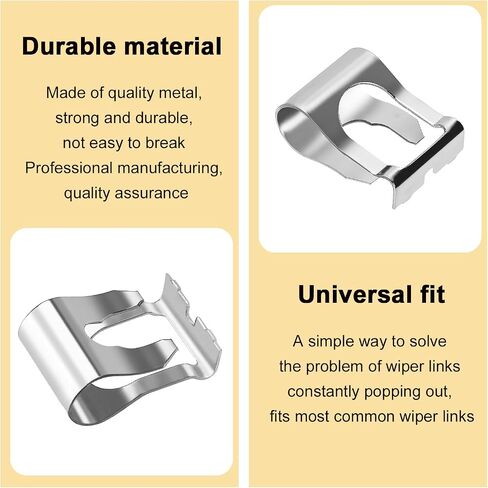 2pcs Windscreen Wiper Linkage Clips, Auto Windshield Wiper Motor Linkage Bushing Rods Arms Link Repair Clamps Kit in Saudi Arabia