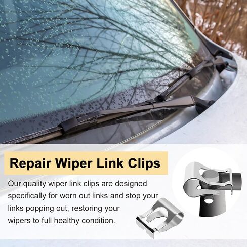 2pcs Windscreen Wiper Linkage Clips, Auto Windshield Wiper Motor Linkage Bushing Rods Arms Link Repair Clamps Kit in Saudi Arabia
