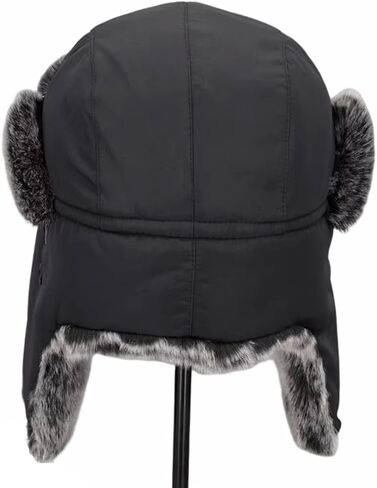 Hat Men and Women Winter Skiing Cap Warm Faux Fur Hunting Trapper Hat in Kuwait
