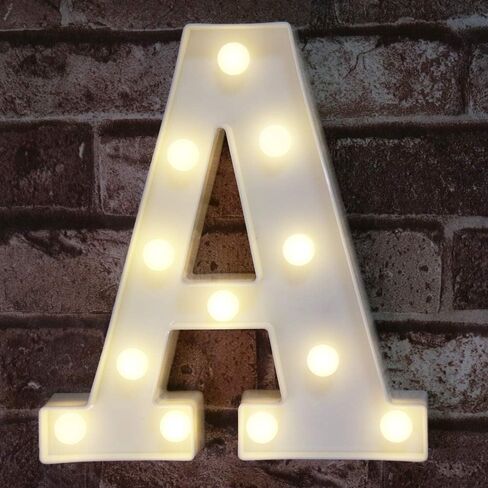 Pooqla LED Marquee Letter Lights Sign, Light Up Alphabet Letter for Home Party Wedding Decoration A in Kuwait