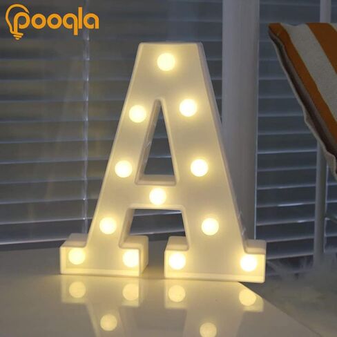 Pooqla LED Marquee Letter Lights Sign, Light Up Alphabet Letter for Home Party Wedding Decoration A in Kuwait