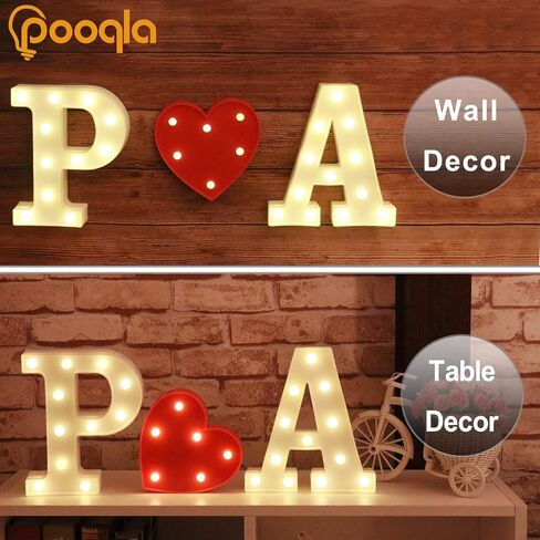Pooqla LED Marquee Letter Lights Sign, Light Up Alphabet Letter for Home Party Wedding Decoration A in Kuwait
