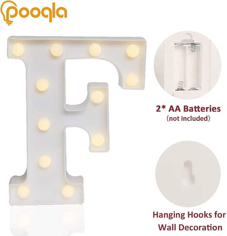 Pooqla LED Marquee Letter Lights Sign, Light Up Alphabet Letter for Home Party Wedding Decoration A in Kuwait