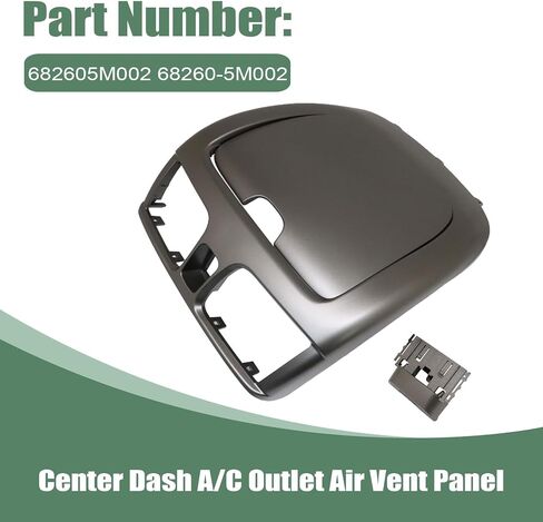 رمادي مكيف الهواء الرمادي Vent Vatele Panel AC Grille Box Panel Kit 682605M002 متوافق مع Nissan Sentra Sunny 2000-2006 Dasbecan Center Dash A/C Outlet Air Vent in Saudi Arabia