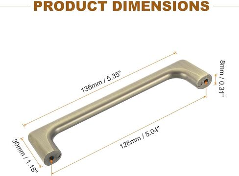 uxcell Cabinet Pulls, 6Pcs 5 Inch - Aluminum Alloy Drawer Handles, Furniture Kitchen Hardware Handle for Door Wardrobe Cupboard Vanity (Bronze) in Saudi Arabia