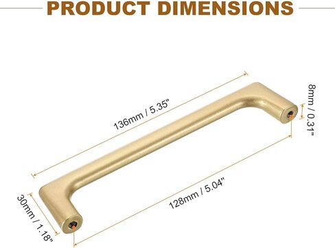 uxcell Cabinet Pulls, 10Pcs 5 Inch - Aluminum Alloy Drawer Handles, Furniture Kitchen Hardware Handle for Door Wardrobe Cupboard Vanity (Pearl Gold) in Saudi Arabia