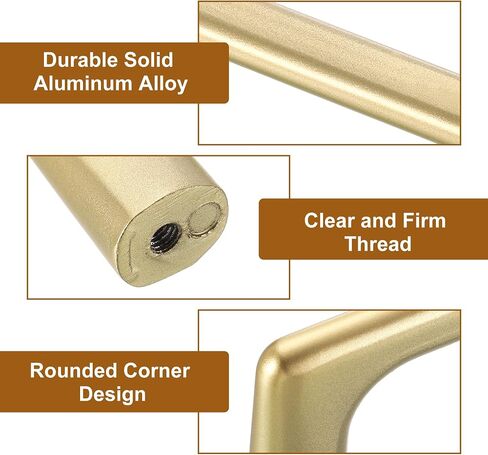 uxcell Cabinet Pulls, 10Pcs 5 Inch - Aluminum Alloy Drawer Handles, Furniture Kitchen Hardware Handle for Door Wardrobe Cupboard Vanity (Pearl Gold) in Saudi Arabia