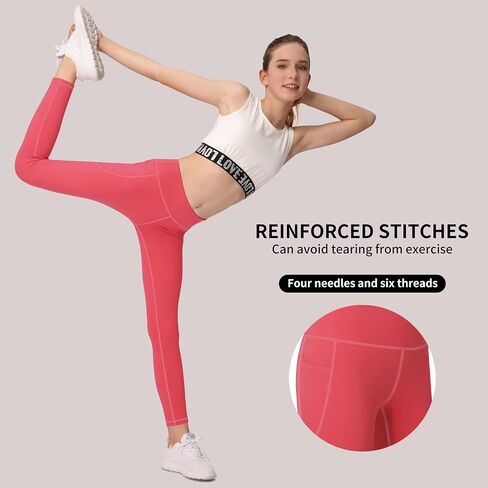 AENLLEY Girls Activewear Leggings with 2 Pockets - Kids Dance Workout Yoga Pants for Athletic Pack of 3 in Kuwait