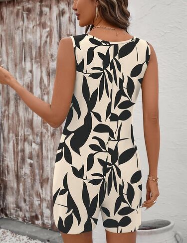 رومبين رومب من أجل النساء 2025 الصيف غير الرسمي بلا أكمام مغرفة مختصرة مختصرة مختصرة الزر فضفاضة الزر مع جيوب in Kuwait