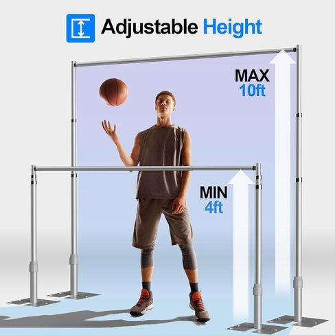 مجموعة حامل خلفية الأنابيب والستائر، خلفية شديدة التحمل مقاس 10أقدام × 10أقدام، حامل خلفية قابل للتعديل للتصوير الفوتوغرافي وحفلات الزفاف والحفلات وتزيين الأحداث in Kuwait