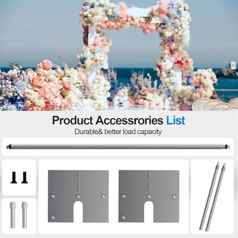 مجموعة حامل خلفية الأنابيب والستائر، خلفية شديدة التحمل مقاس 10أقدام × 10أقدام، حامل خلفية قابل للتعديل للتصوير الفوتوغرافي وحفلات الزفاف والحفلات وتزيين الأحداث in Kuwait