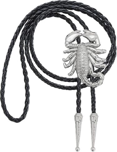 HUABOLA CALYN Native American 3D Scorpion Animal Bolo ties for men,Western Cowboy Tie Leather Necktie Necklace for Women in Saudi Arabia