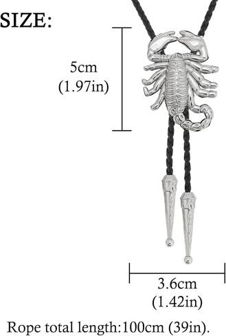 HUABOLA CALYN Native American 3D Scorpion Animal Bolo ties for men,Western Cowboy Tie Leather Necktie Necklace for Women in Saudi Arabia