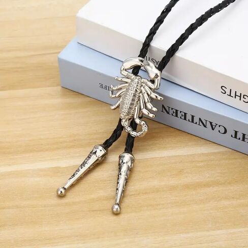 HUABOLA CALYN Native American 3D Scorpion Animal Bolo ties for men,Western Cowboy Tie Leather Necktie Necklace for Women in Saudi Arabia