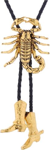 Huabola Calyn American 3D Scorpion Animal Bolo Racies for Men ، Western Cowboy Tie Leather Necktie Netclace for Women in Saudi Arabia