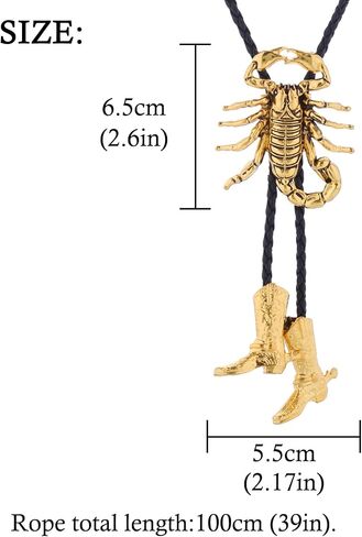 Huabola Calyn American 3D Scorpion Animal Bolo Racies for Men ، Western Cowboy Tie Leather Necktie Netclace for Women in Saudi Arabia