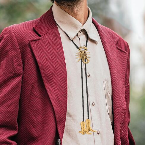 Huabola Calyn American 3D Scorpion Animal Bolo Racies for Men ، Western Cowboy Tie Leather Necktie Netclace for Women in Saudi Arabia