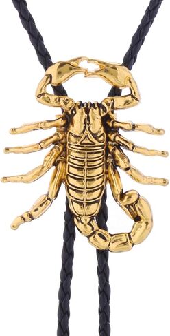 Huabola Calyn American 3D Scorpion Animal Bolo Racies for Men ، Western Cowboy Tie Leather Necktie Netclace for Women in Saudi Arabia