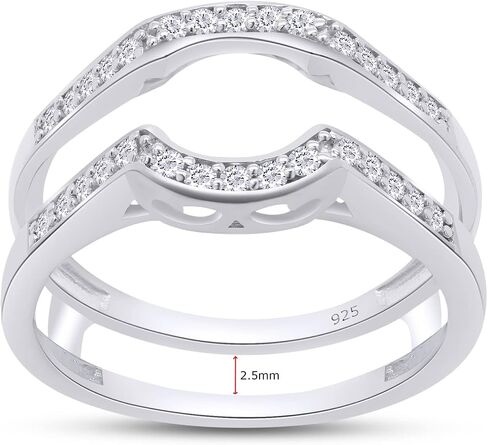 SAVEARTH DIAMONDS 1/4 ct t.w Round Cut Lab Created Moissanite Diamond Wedding Band Enhancer Guard Ring For Women In 14K Gold Over Sterling Silver(VVS1 Clarity 0.25 Cttw) in Saudi Arabia