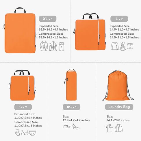 CherryNow Compression Packing Cubes, 7 Set Packing Cubes for Carry On, Travel Essentials for Men, Luggage Organizer Bags, Deep Blue in Saudi Arabia
