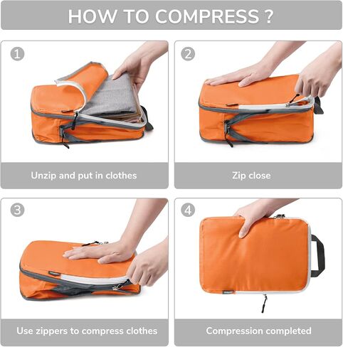 CherryNow Compression Packing Cubes, 7 Set Packing Cubes for Carry On, Travel Essentials for Men, Luggage Organizer Bags, Deep Blue in Saudi Arabia