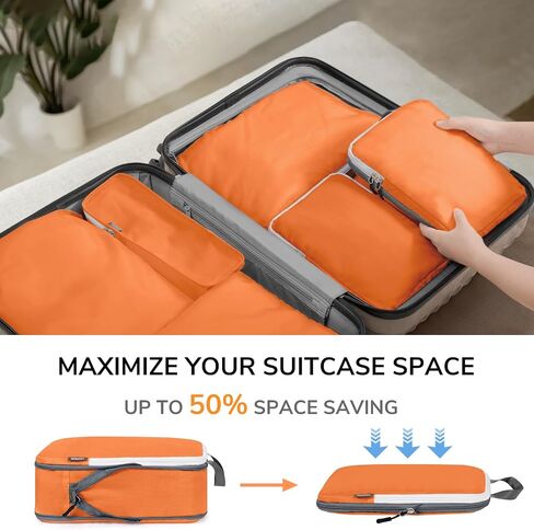 CherryNow Compression Packing Cubes, 7 Set Packing Cubes for Carry On, Travel Essentials for Men, Luggage Organizer Bags, Deep Blue in Saudi Arabia