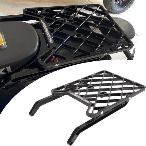 JFG RACING Dirt Bike Rack Luggage,CNC Motorcycle Top Rack Cargo CNC for DRZ400 DRZ400S DRZ400SM KLX400 KLX400S All Years-Black in Saudi Arabia