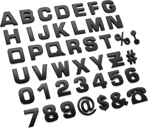 LAMOUTOR 43PCS Emblem Emblem Letters DIY 3D Chrome رقم رمز شارة شارة （أسود） in Kuwait
