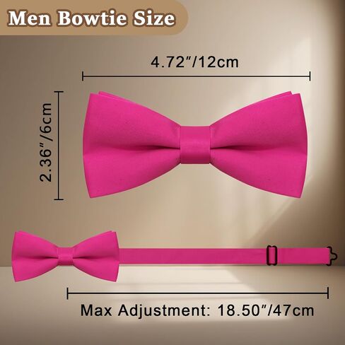 Bow Ties for Men, Adjustable Black Bow Tie, Pre-tied Bowtie Solid Color Bowties Men for Wedding Buisness Celebration in Saudi Arabia