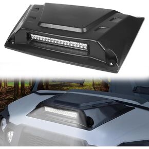 مغرفة هود الرياضية مع مصباح LED متوافق مع 2015-2025 Kawasaki Mule Pro FXT DXT DX FX Cover مع مجموعة ضوء مساعد لـ Kawasaki Mule Pro