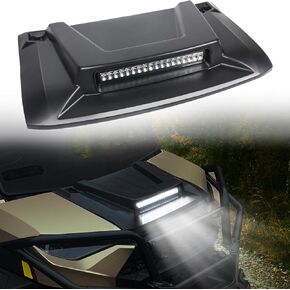 مغرفة هود الرياضية مع دائرة الضوء LED متوافقة مع 2018-2024 Polaris Ranger XP 1000/ Ranger Crew XP 1000 غطاء محرك السيارة مع مجموعة الإضاءة الإضافية