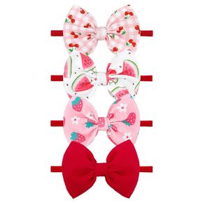YanJie 4.5'' Baby Girls Nylon Football Basketball Sports Print Bow Headbands Handmade Hair Bows Hairbands Hair Accessories for Newborn Infant Toddlers Kids 4Pcs