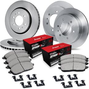 R1 Concepts Front and Rear Brakes and Rotors| Hardware Included| Front and Rear Optimum OEp Brake Pads and Rotors Kit| Fits 2019-2021 Freightliner Sprinter; 2019-2024 Mercedes-Benz Sprinter