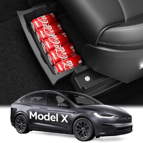 Wigoo 2025 ترقية Tesla Model Y الملحقات ضمن منظم صندوق تخزين المقعد [توسيع التخزين وتثبيت الشركة] صينية تخزين تحت القمامة مع غطاء للطراز Y 2019 ~ 2025 (2pcs) (لا تناسب طراز جديد Y)