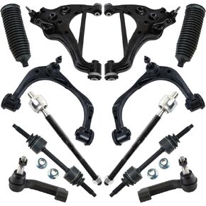 TRQ Front Steering & Suspension Kit Control Arm with Ball Joint Steering Rack & Pinion Bellow Sway Bar Stabilizer Link Tie Rod Compatible with 2015-2020 Ford F-150