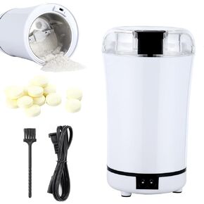 Multifunctional Electric Pill Crusher Grinder-Fine Powder Electronic Pulverizer for Small and Large Medication and Vitamin Tablets-Use for Feeding Tube, Kids,Elderlyor Pets (White 1)