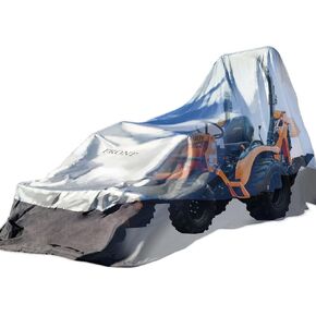 Heavy Duty Outdoor Tractor Cover with Patented Weighted Ground Conforming Apron Seal – Wind Resistant & Water Protection for Automobiles - Mid Size 189 L x 76 W x 86 H inch