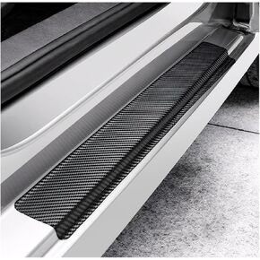 4 PCS Car Door Sill Protector, Carbon Fiber Auto Door Entry Edge Guard Sill Protection Sticker, Anti-Scratch Vehicle Threshold Cover Strips, Universal Decor Car Accessories (Purple, 3D)