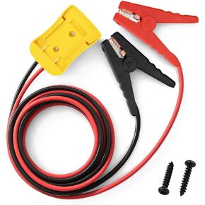Jumper Cable Clamps with Adapter for Milwaukee 18V Lithium-Ion Batteries, 12AWG 6FT Heavy-Duty Automotive Booster Cables, Emergency Portable Battery Jumper Starter for Power Tool