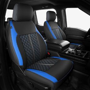 Custom for Ford F150 Seat Cover 2015 2016 2017 2018 2019 2020 - Custom-Fit Full Set Leather Truck Seat Cover for 2015-2020 F150 XL/XLT/Lariat F150 Accessories