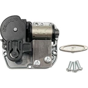 18 Note Wind-up Music Box Movement Clockwork Mechanism Replacement Silvery Music Box Spare Part Mechanism for DIY Music Boxes with Key Screws (You are My Sunshine Movement)