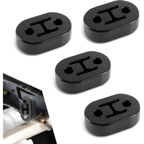 2 PCS CAR 4-HOLE OPERING HOOP ، عالي الكثافة العزل المطاط ، شماعات كاتم الصوت اللامعة للجلبة ، ملحقات عادم التثبيت غير المدمرة ، لمعظم السيارات (أسود)