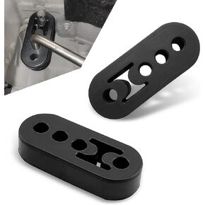 2 PCS CAR 4-HOLE OPERING HOOP ، عالي الكثافة العزل المطاط ، شماعات كاتم الصوت اللامعة للجلبة ، ملحقات عادم التثبيت غير المدمرة ، لمعظم السيارات (أسود) in Kuwait