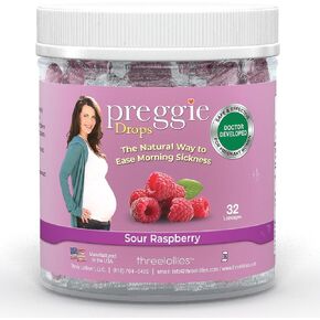 Preggie Pop Drops Pregnancy Nausea Relief Morning Sickness Candy with Essential Oils for Pregnant Women – Natural Flavor Variety Pack, 32 Count