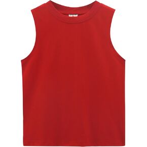 Spring&Gege Boys Summer Tank Top Solid Cotton Workout Sleeveless T-Shirts (5-14 Years)