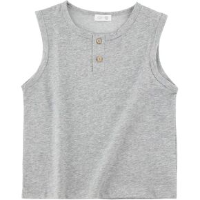 Toddler Tank Tops Boys Summer Cotton Sleeveless Shirts Casual Tops for Kids
