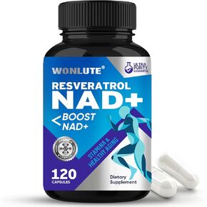 ملحق NAD 2000 ملغ ، ملحق NAD+ Resveratrol ، بديل NMN المتقدم للطاقة ، مضاد للشيخوخة ، التركيز - 120 كبسولة