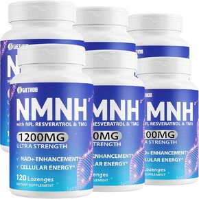 Sublingual NMNH (Dihydronicotinamide Mononucleotide), NMN Supplement Alternative, NAD Supplements for Women Men, with Resveratrol, NR & TMG, NAD+ Levels as We Age, Anti-Aging, Energy, Focus, 120 Count