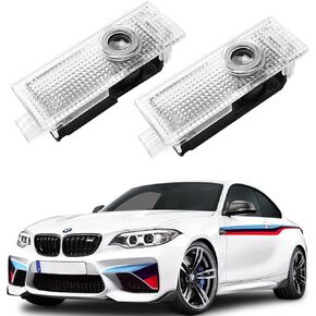 Car LED Logo Projector Puddle Door Lights Compatible with BMW 1/2/3/4/5/6/7 Series X1/X2/X3/X4/X5/X6 Accessories, No Fade 4K-HD Car Courtesy Step Welcome Lights (2 Pack)